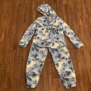 LILY BLEU 2Pc Set Shining Star Tie Dye Sweatsuit Girls 7 NWT